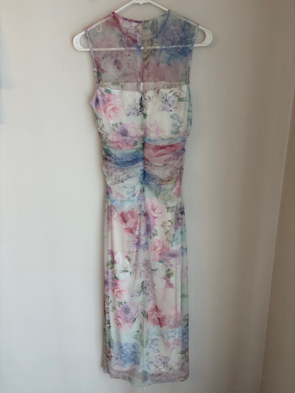 Amanda Uprichard Lyle Sheer Floral Midi rouged pastel Dress Womens MD bridal EUC - Picture 13 of 16